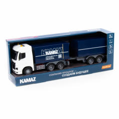 KAMAZ, автомобиль-фургон с прицепом инерционный (со светом и звуком) (в коробке)