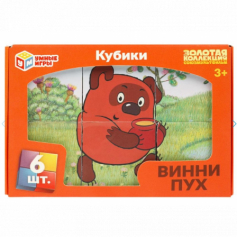 Винни-пух. набор из 6-и кубиков  в коробке СОЮЗМУЛЬТФИЛЬМ настольные игры Умные игры в кор.54