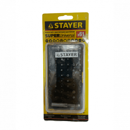 Набор бит с магнитным адаптером 61 предмет Stayer 26084-H61