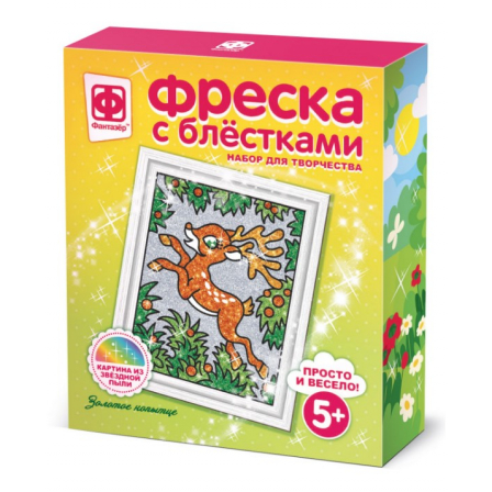 Фреска с блестками Олень
