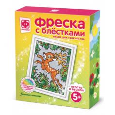 Фреска с блестками Олень