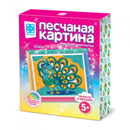 Песчаная картина Павлин