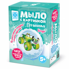 Мыло с картинкой Машинки Квадро зеленый