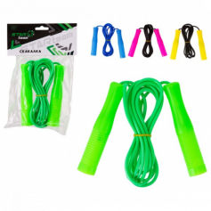 Скакалка 1,5 м, шнур тонкий PVC, длина ручки 11,5 см, в/п 19*13 см