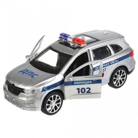 Машина металл RENAULT KOLEOS ПОЛИЦИЯ,длина 12см, открыв. двери, инерц. в кор. Технопарк