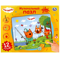 Музыкальный пазл Три Кота 12 песен,фраз.кор.бат. Умка