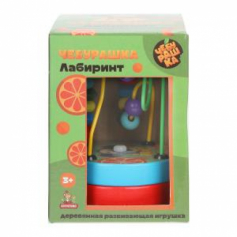 Игрушка деревянная Чебурашка лабиринт, коробка Буратино в кор.125шт