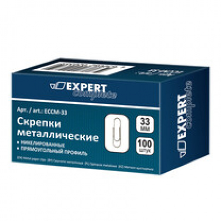 Скрепки металлические ECCM-33 33 мм  100 шт. никелированные
