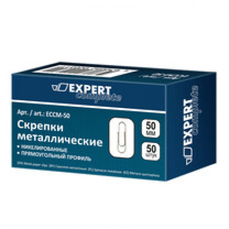 Скрепки металлические ECCM-50 50 мм  50 шт. никелированные