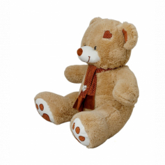 Мягкая игрушка медведь Тони 60/Ш, цвет-кофейный, с шарфом
