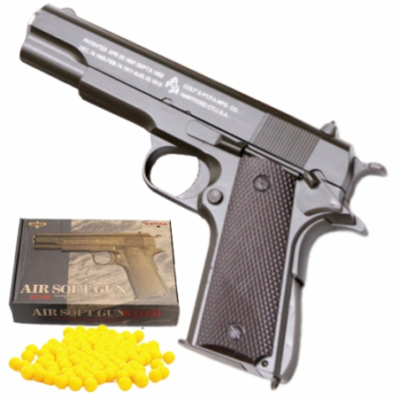 А Игрушечный пистолет пневматический Colt 1911 (116D)