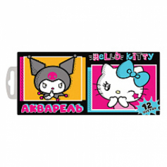 Акварель медовая "Hello Kitty&friends", 12 цветов б/к, картонная упаковка, европодвес
