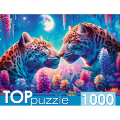 TOPpuzzle. ПАЗЛЫ 1000 элементов. ВЛЮБЛЕННЫЕ ЛЕОПАРДЫ  (Арт. ХТП1000-8738)