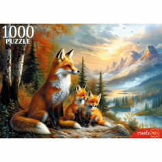 ПАЗЛЫ 1000 элементов. ЛИСА С ЛИСЯТАМИ (арт. Ф1000-2741)