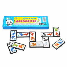ДОМИНО ПЛАСТИКОВОЕ В ПЛАСТИКОВОМ ФУТЛЯРЕ. ИЗУЧАЕМ ЦВЕТА  (Арт. ИН-8099)