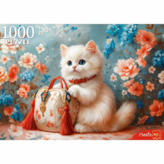 ПАЗЛЫ 1000 элементов. КОШКА С СУМОЧКОЙ (Арт. Ф1000-8729)