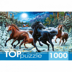 TOPpuzzle. ПАЗЛЫ 1000 элементов. Зимние лошади