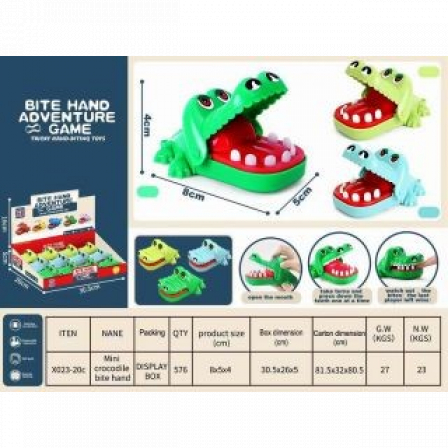 Настольная игра "Крокодил зубастик" в дисплее 12шт.30,5*26*5