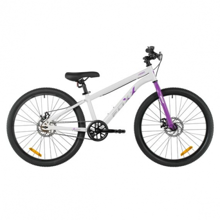 24" Велокомплект FOXX ARIMO белый,  стальная рама, жесткая вилка, 1 скор., рулевая 1 1/8'', дисковый