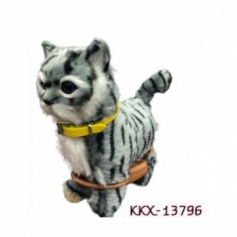А Мягкая игрушка Кот полосатый в пак на бат. KKX-13796