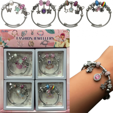 А Браслет «Fashion Jewellery» с украшениями.(спираль)