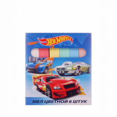 Мел цветной "Hot Wheels", 6 шт в упаковке с европодвесом