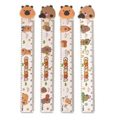 Линейка пластиковая "Capybara" 15 см, микс 4 дизайна, дисплей бокс