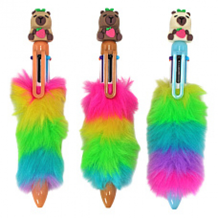 Ручка шариковая автоматическая Капибара, 6-цветная, 0,7 мм, цвета в асс.