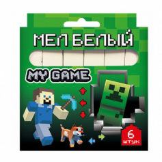 Мел белый My Game, 6 шт в картонной упаковке с европодвесом