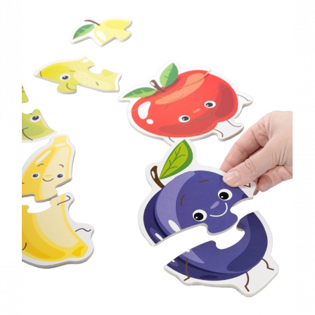 Пазлы контуры "Фрукты" 6 фигурок Baby Toys (мягкие)