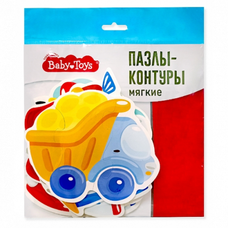 Пазлы контуры "Транспорт" 6 фигурок Baby Toys (мягкие)