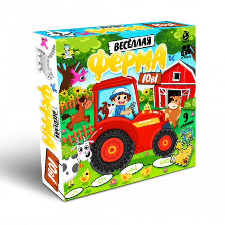 Игра настольная "Весёлая ферма 10 в 1"