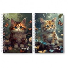 Записная книжка на гребне  A6 120 л.клетка Муркоша
