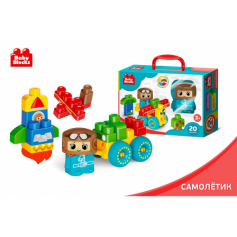 Конструктор пластиковый "Самолетик" 20 дет Baby Block