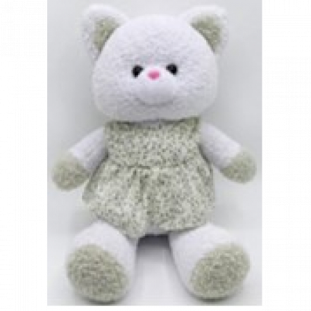 Игрушка мягкая кошка Марта 32, цвет белый, с платьем