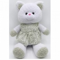 Игрушка мягкая кошка Марта 32, цвет белый, с платьем