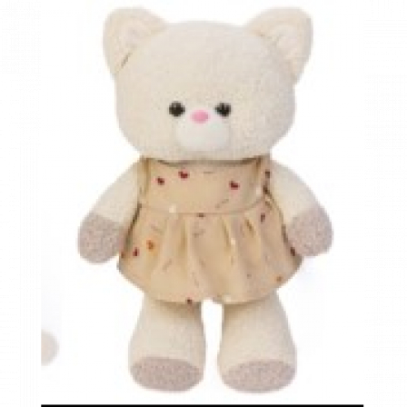 Игрушка мягкая кошка Марта 32, цвет молочный, с платьем