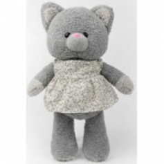 Игрушка мягкая кошка Марта 32, цвет серый, с платьем