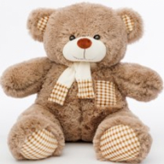 Игрушка мягкая медведь Тоффи 45, цвет-кофейный, с шарфом