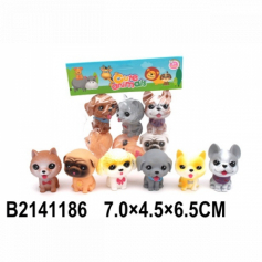 Игровой набор "Собачки" 6 шт., игрушки-пищалки, размер 7*4,5*6,5 см, в пакете 20*4,5*22,5 см