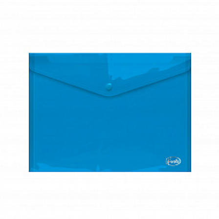 Папка-конверт А4 с кнопкой 0.16мм (синяя) ПП