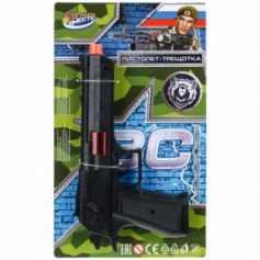 Пистолет-трещотка на картоне 25*14*4 см ИГРАЕМ ВМЕСТЕ в кор.2*108шт