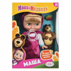 Кукла Маша и Медведь маша 25см, озвуч, медведь, 83034S25