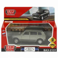 Машина металл LADA 4x4 2131 12 см, двери, багаж, инерц, серый, кор.