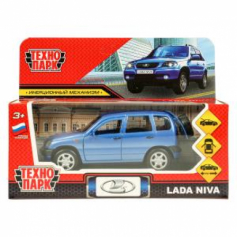 Машина металл LADA NIVA 12 см, двери, багаж, инерц, синий, кор.