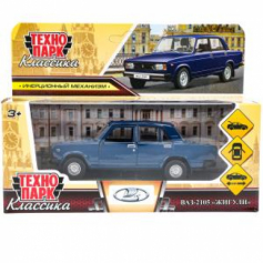 Машина металл LADA ваз-2105 1997 12 cm, двери, багаж, инерц.темно-синий,кор.