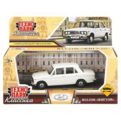 Машина металл LADA lada 2106 длина 10,5 см, инерц, белый, кор.