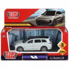 Машина металл li auto l9 10,5 cm, двери, инерц, серебристый, кор.
