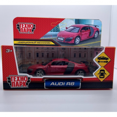 Машина мет. audi r8 gt. 11.4 см, двери, инерция, кор. Технопарк в кор. 2*48шт