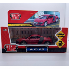 Машина мет. audi r8 gt. 11.4 см, двери, инерция, кор. Технопарк в кор. 2*48шт